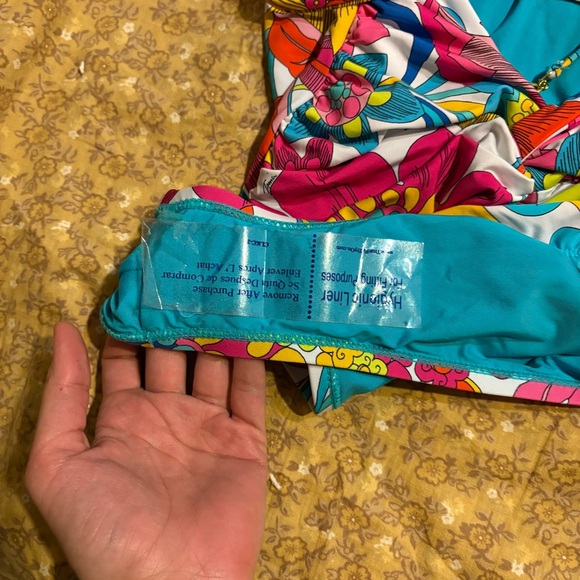 Trina Turk Blue and Yellow Floral Swimsuit - Picture 7 of 8